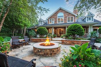 Fire pit and back porch